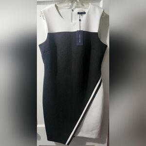 Tommy Hilfiger Black and White Asymmetrical Dress